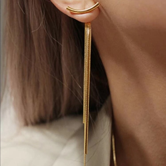 Gold Dangle Earrings - Picture 5 of 6